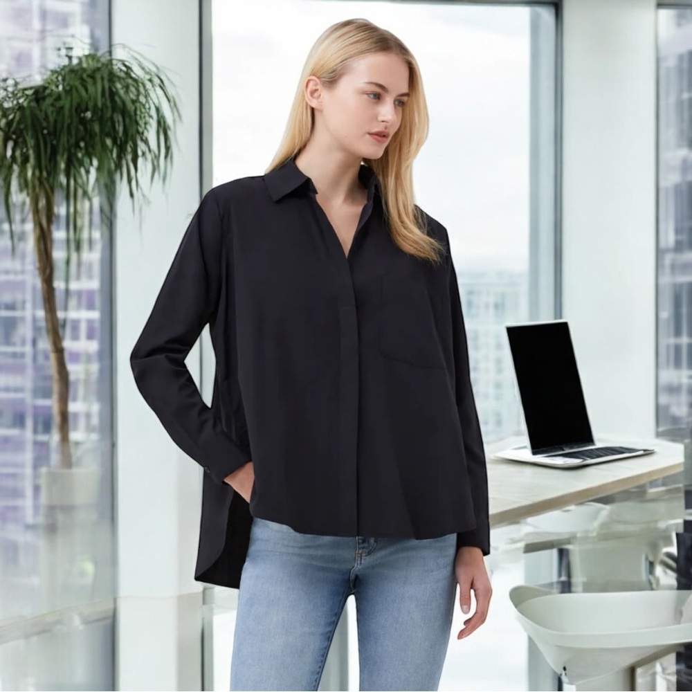New Anthropologie French Connection Cotton Black Women's Top Size XS